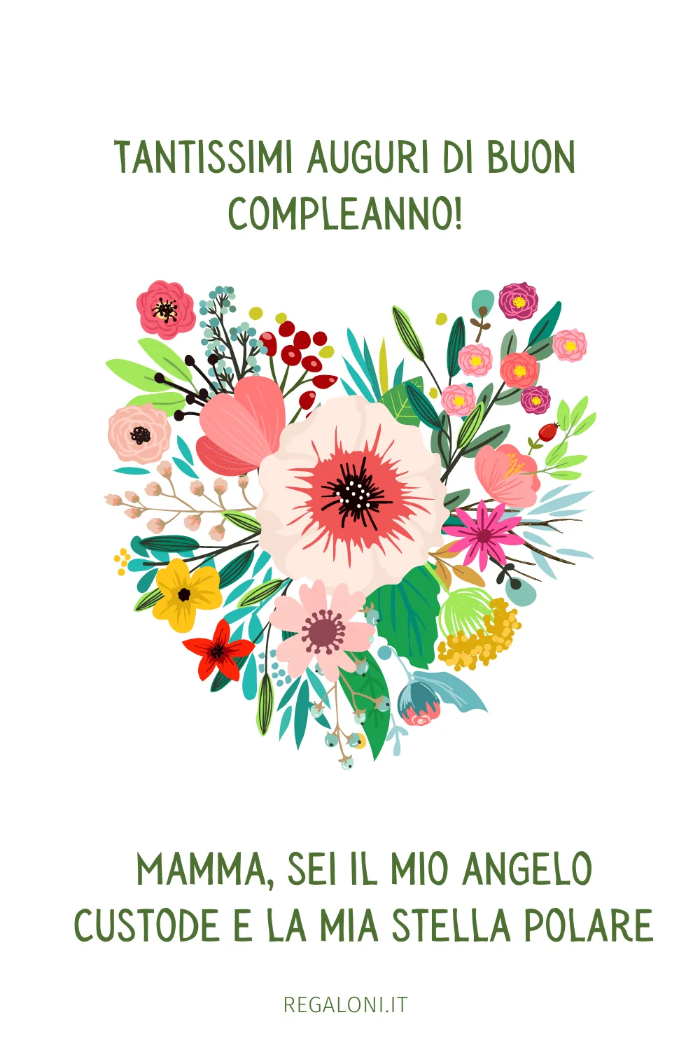 Mamma, sei il mio angelo custode e la mia stella polare. Immagine con i fiori bellissimi.